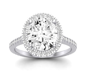 Columbine Oval Diamond Engagement Ring (Lab Grown Igi Cert) whitegold