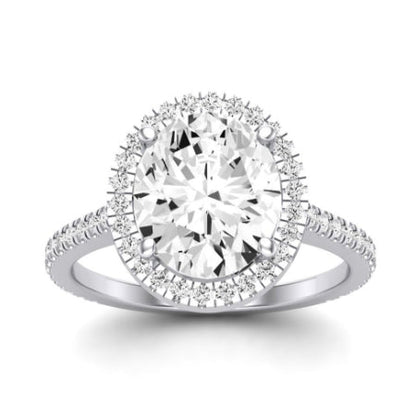 Columbine Oval Moissanite Bridal Set whitegold