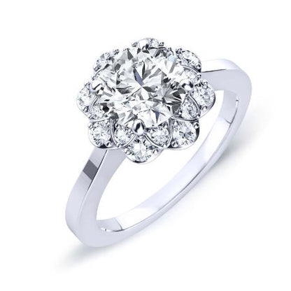 Coralbells Round Moissanite Bridal Set whitegold