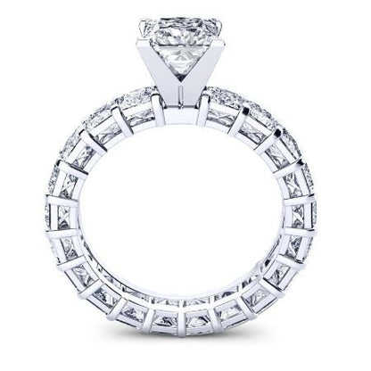 Crisantha Round Moissanite Bridal Set whitegold