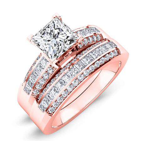 Crocus Princess Moissanite Bridal Set rosegold
