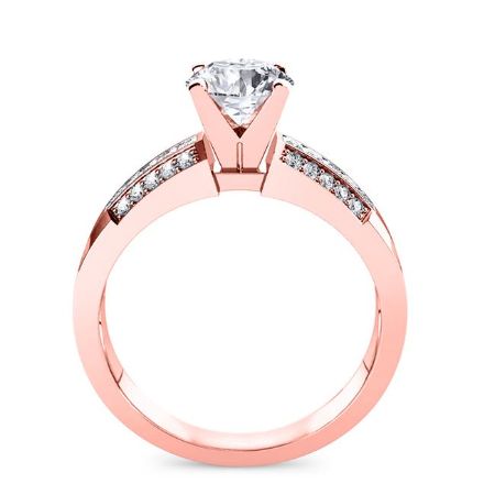 Crocus Round Moissanite Bridal Set rosegold