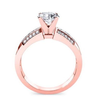 Crocus Round Moissanite Bridal Set rosegold