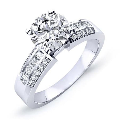 Crocus Round Moissanite Bridal Set whitegold