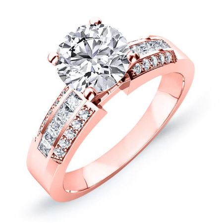 Crocus Round Moissanite Bridal Set rosegold