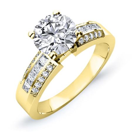 Crocus Round Moissanite Bridal Set yellowgold