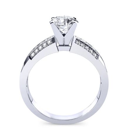 Crocus Round Moissanite Bridal Set whitegold