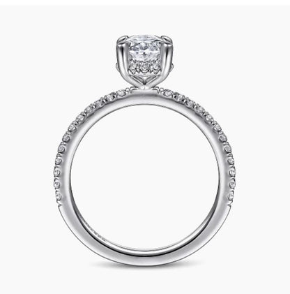 Custom Ring: 1.50ct Center Oval Lab Diamond Engagement Ring VS2 E (0.30ct Side Stones | 1.80ct Total Weight)