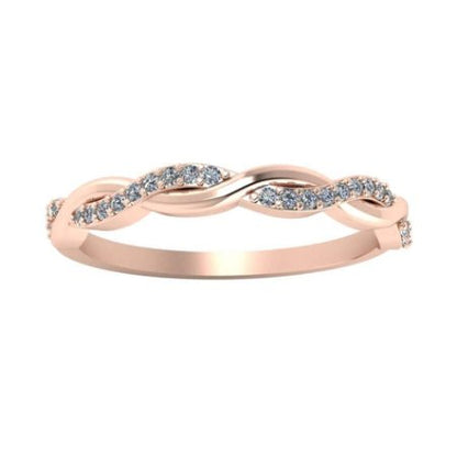 Cynthia Twisted Trendy Moissanite Wedding Ring rosegold