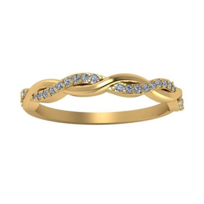 Cynthia Twisted Trendy Moissanite Wedding Ring yellowgold