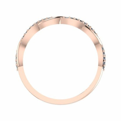 Cynthia Twisted Trendy Moissanite Wedding Ring rosegold