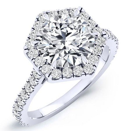 Cypress Round Moissanite Bridal Set whitegold