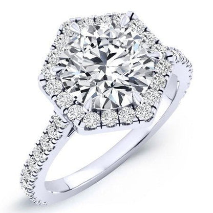 Cypress Round Moissanite Bridal Set whitegold