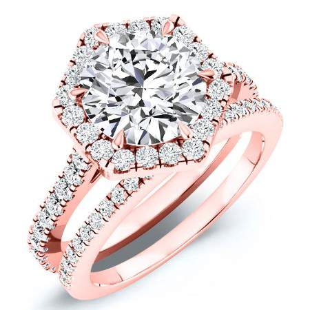 Cypress Round Moissanite Bridal Set rosegold