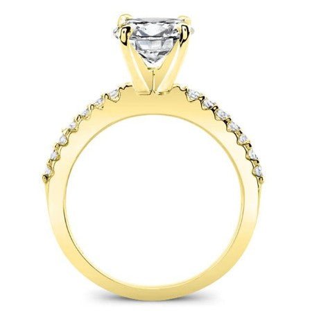 Dahlia Cushion Moissanite Bridal Set yellowgold