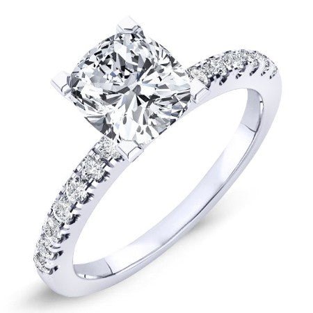 Dahlia Cushion Moissanite Bridal Set whitegold