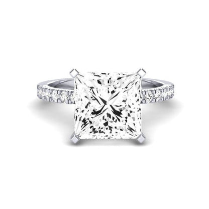 Dahlia Diamond Matching Band Only (engagement Ring Not Included) For Ring With Princess Center whitegold