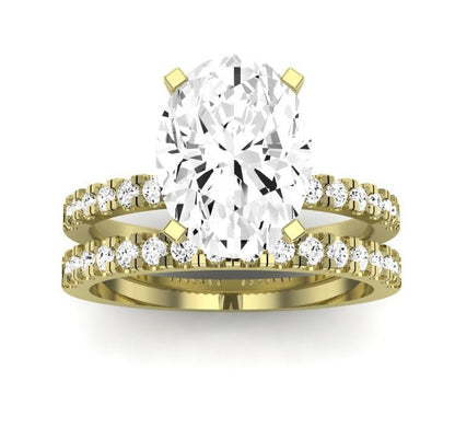 Dahlia Oval Moissanite Bridal Set yellowgold