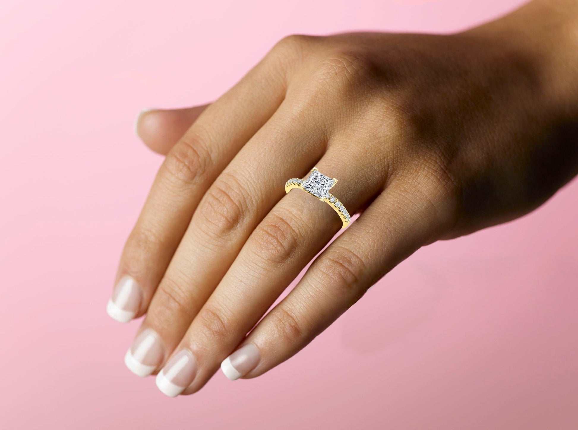 Dahlia Princess Diamond Bridal Set (Lab Grown Igi Cert) yellowgold