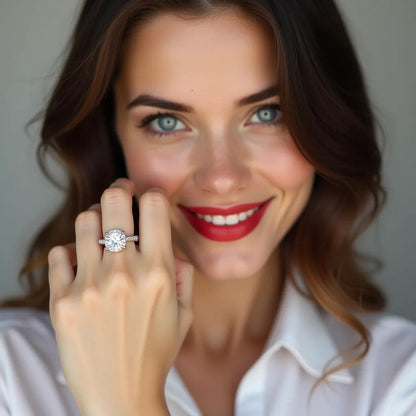 Dahlia - Round Diamond Engagement Ring (Clarity Enhanced)