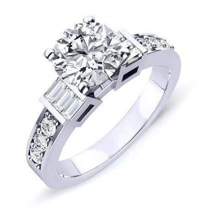 Daisy Round Moissanite Bridal Set whitegold