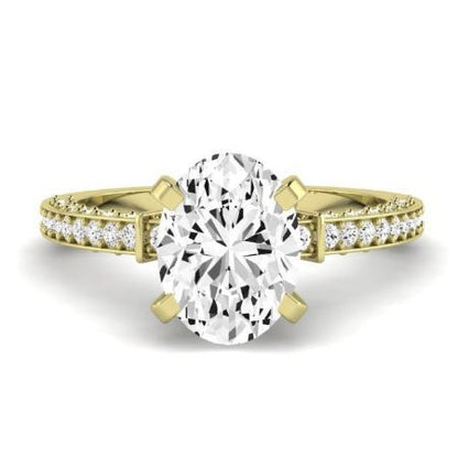 Daphne Diamond Matching Band Only ( Engagement Ring Not Included) For Ring With Oval Center yellowgold