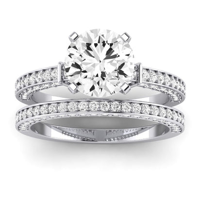 Daphne Diamond Matching Band Only (does Not Include Engagement Ring) For Ring With Round Center whitegold