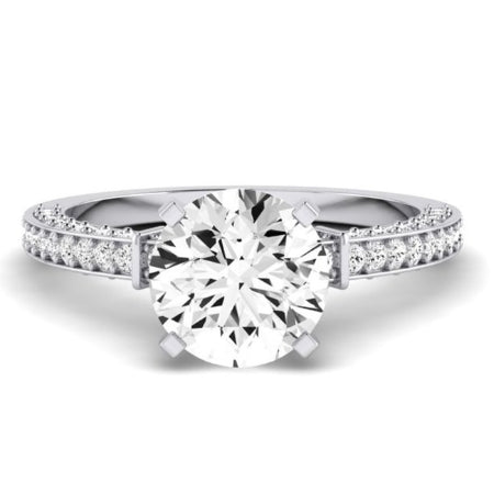 Daphne Diamond Matching Band Only (does Not Include Engagement Ring) For Ring With Round Center whitegold