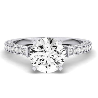 Daphne Diamond Matching Band Only (does Not Include Engagement Ring) For Ring With Round Center whitegold