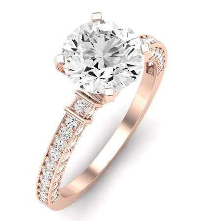 Daphne Diamond Matching Band Only (does Not Include Engagement Ring) For Ring With Round Center rosegold