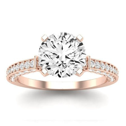 Daphne Diamond Matching Band Only (does Not Include Engagement Ring) For Ring With Round Center rosegold