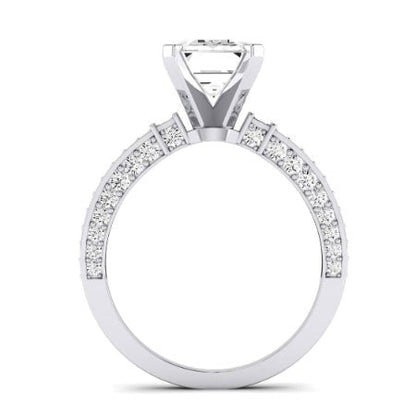 Daphne Emerald Moissanite Bridal Set whitegold