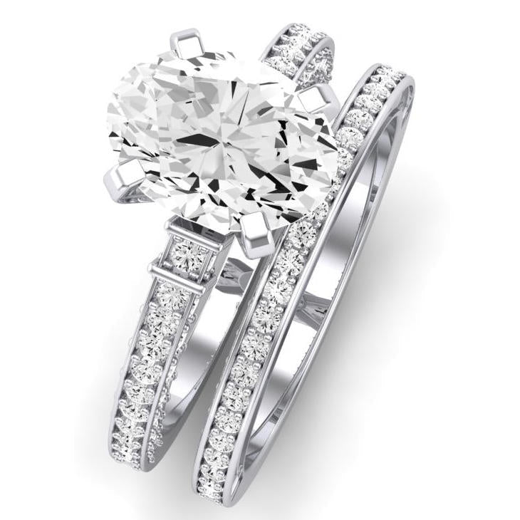 Daphne Diamond Matching Band Only ( Engagement Ring Not Included) For Ring With Oval Center whitegold