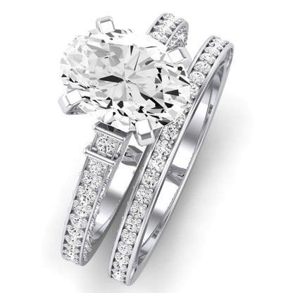 Daphne Diamond Matching Band Only ( Engagement Ring Not Included) For Ring With Oval Center whitegold