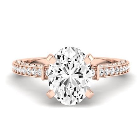 Daphne Diamond Matching Band Only ( Engagement Ring Not Included) For Ring With Oval Center rosegold
