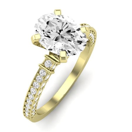 Daphne Diamond Matching Band Only ( Engagement Ring Not Included) For Ring With Oval Center yellowgold