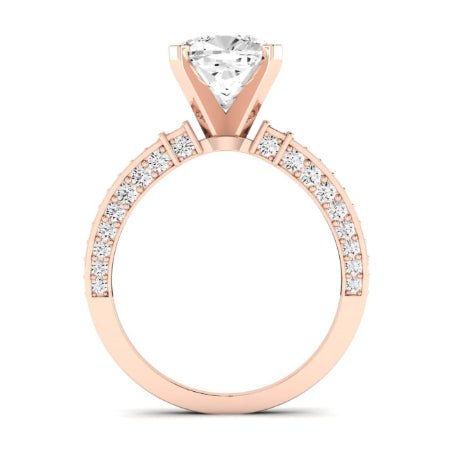Daphne Moissanite Matching Band Only (does Not Include Engagement Ring)  For Ring With Cushion Center rosegold