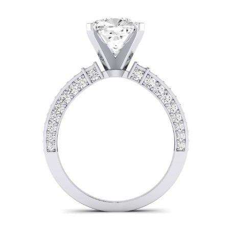 Daphne Moissanite Matching Band Only (does Not Include Engagement Ring)  For Ring With Cushion Center whitegold