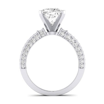 Daphne Moissanite Matching Band Only (does Not Include Engagement Ring)  For Ring With Cushion Center whitegold
