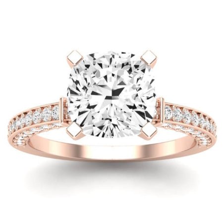 Daphne Moissanite Matching Band Only (does Not Include Engagement Ring)  For Ring With Cushion Center rosegold