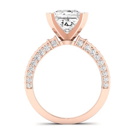 Daphne Moissanite Matching Band Only (does Not Include Engagement Ring)  For Ring With Princess Center rosegold