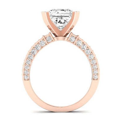 Daphne Moissanite Matching Band Only (does Not Include Engagement Ring)  For Ring With Princess Center rosegold
