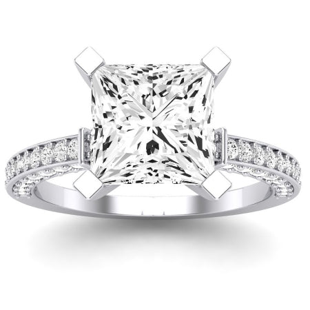Daphne Moissanite Matching Band Only (does Not Include Engagement Ring)  For Ring With Princess Center whitegold