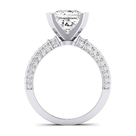 Daphne Moissanite Matching Band Only (does Not Include Engagement Ring)  For Ring With Princess Center whitegold