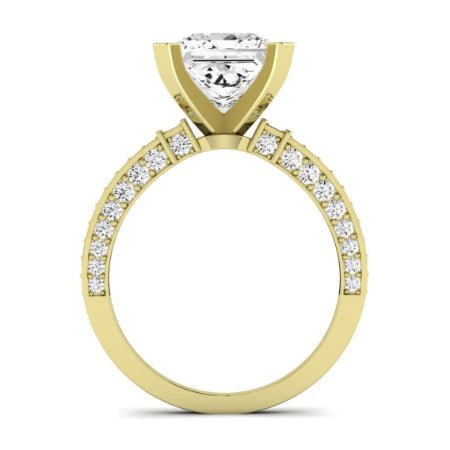 Daphne Moissanite Matching Band Only (does Not Include Engagement Ring)  For Ring With Princess Center yellowgold
