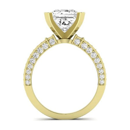 Daphne Moissanite Matching Band Only (does Not Include Engagement Ring)  For Ring With Princess Center yellowgold