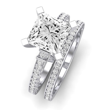 Daphne Moissanite Matching Band Only (does Not Include Engagement Ring)  For Ring With Princess Center whitegold