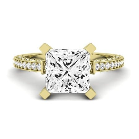 Daphne Moissanite Matching Band Only (does Not Include Engagement Ring)  For Ring With Princess Center yellowgold