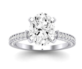 Daphne Oval Diamond Engagement Ring (Lab Grown Igi Cert) whitegold