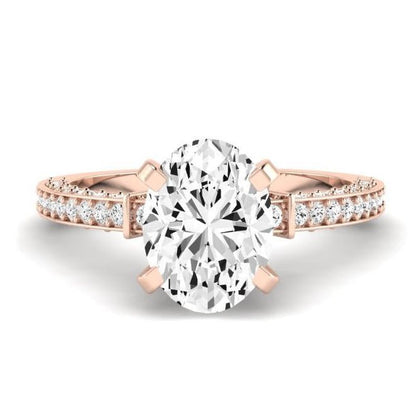 Daphne Oval Moissanite Engagement Ring rosegold